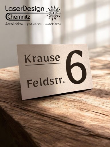 Edelstahlschild Briefkasten